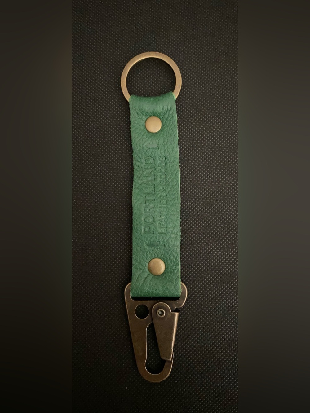 Portland Leather Goods Long PLG Keychain - Dark Green.